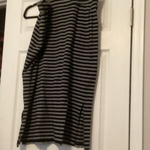 Isaac Mizrahi Black and White Striped A-Line Skirt